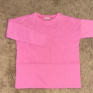 Zenana Bright Pink Long Sleeve lounge wear.